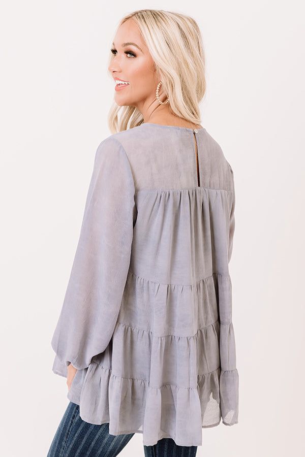 Brink Of Midnight Shift Top In Airy Blue sold by Impressions product image thumbnail 4
