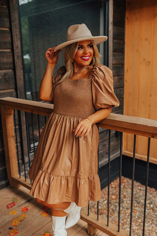 Naturally Radiant Faux Leather Smocked Dress Curves sold by Impressions product image thumbnail 5