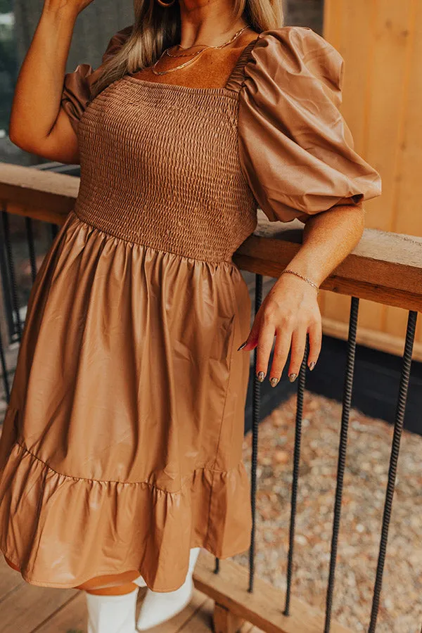 Naturally Radiant Faux Leather Smocked Dress Curves sold by Impressions product image thumbnail 2