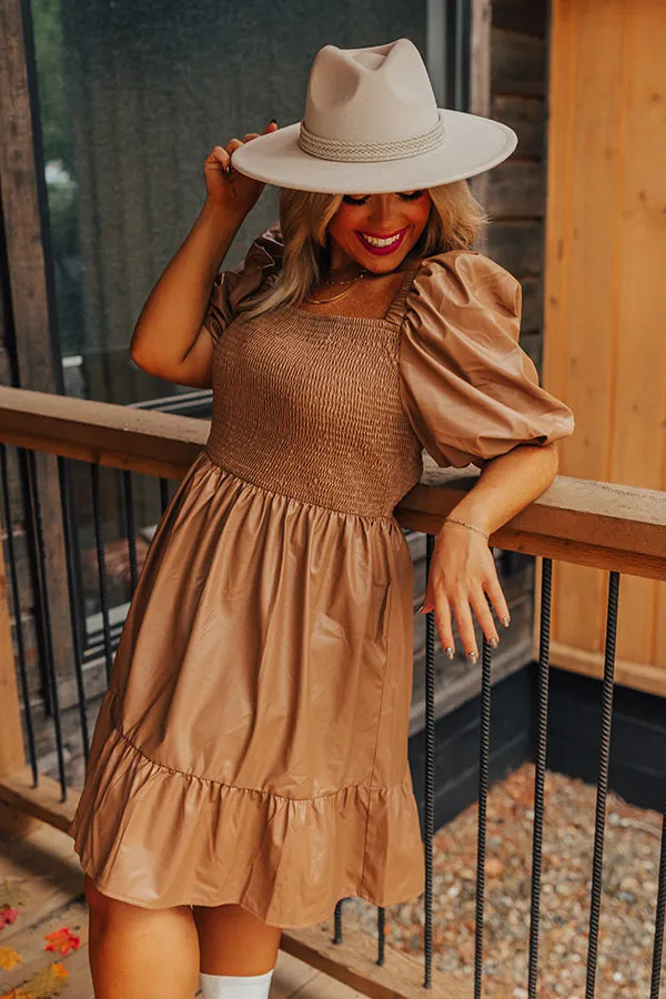 Naturally Radiant Faux Leather Smocked Dress Curves sold by Impressions