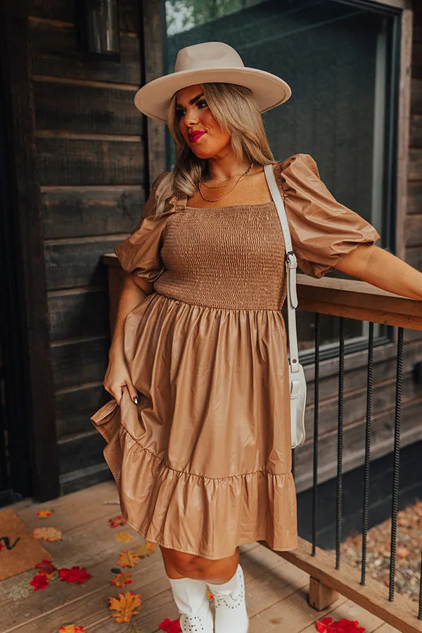 Naturally Radiant Faux Leather Smocked Dress Curves sold by Impressions product image thumbnail 4