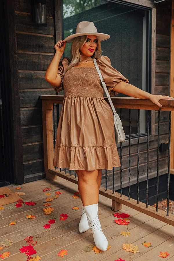 Naturally Radiant Faux Leather Smocked Dress Curves sold by Impressions product image thumbnail 3