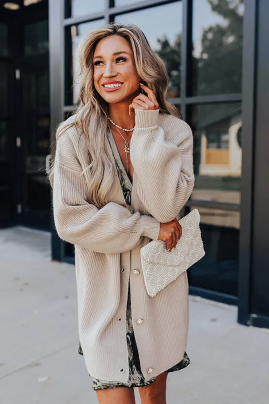 Swift And Chic Cardigan In Taupe sold by Impressions