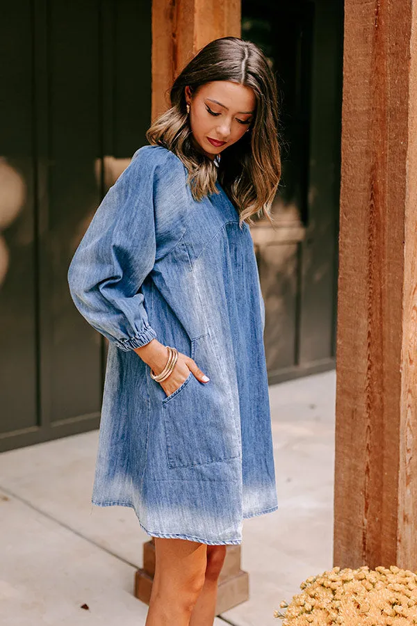 Loving Smiles Denim Mini Dress in Medium Wash sold by Impressions product image thumbnail 2