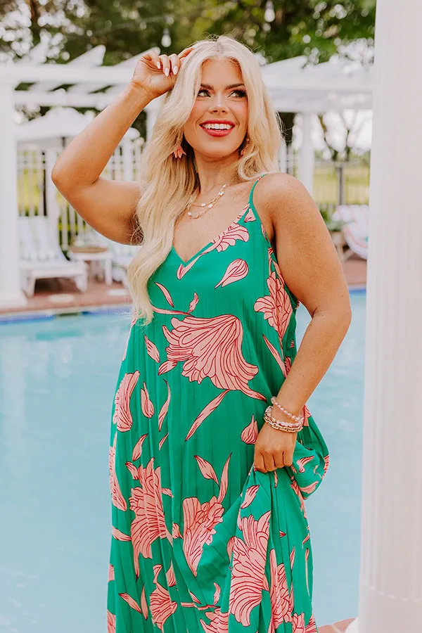 Vibrant Moment Floral Maxi Dress in Jade Curves sold by Impressions product image thumbnail 3