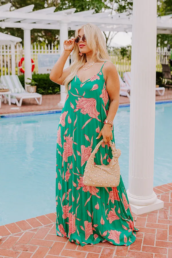 Vibrant Moment Floral Maxi Dress in Jade Curves sold by Impressions