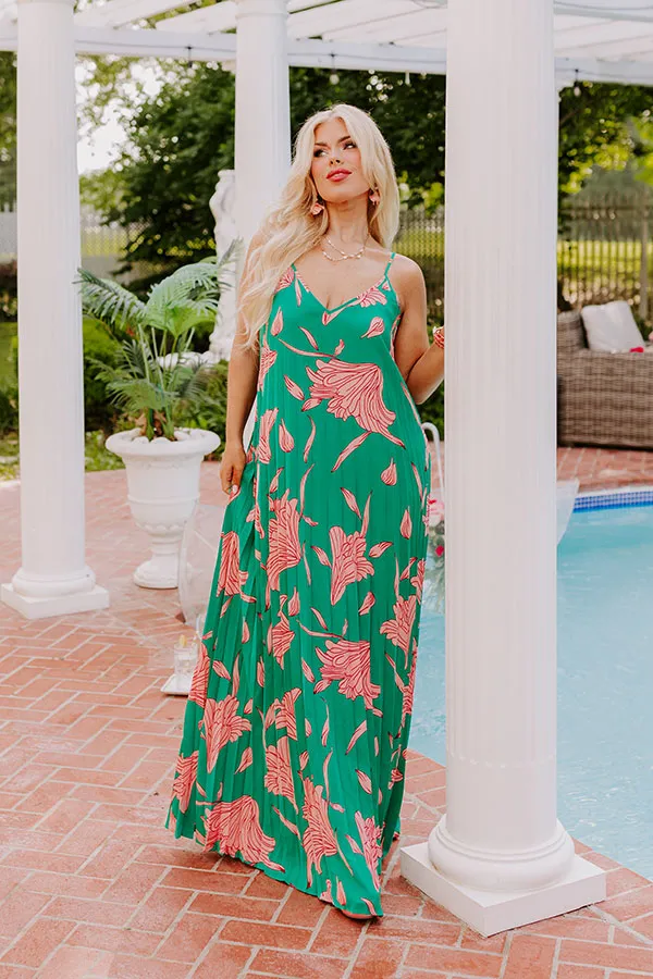 Vibrant Moment Floral Maxi Dress in Jade Curves sold by Impressions product image thumbnail 2