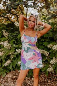 Tiki Punch Pretty Mini Dress sold by Impressions
