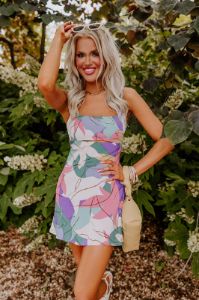 Tiki Punch Pretty Mini Dress sold by Impressions