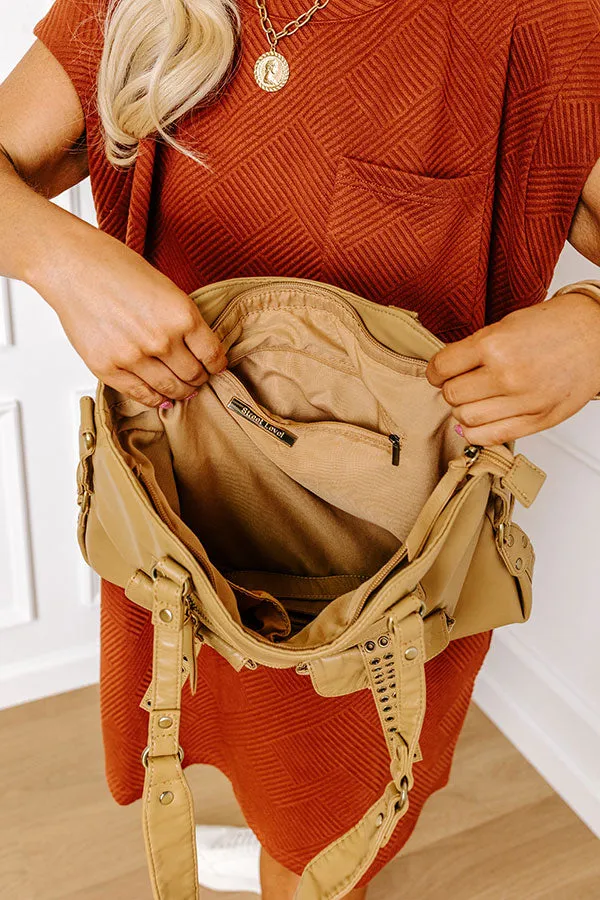 Wisteria Avenue Faux Leather Tote In Khaki sold by Impressions product image thumbnail 2