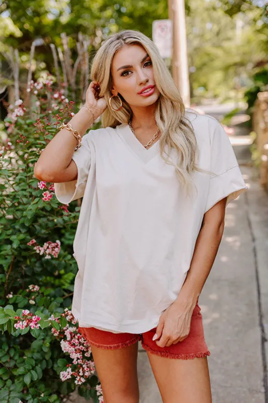 Casual Meetup Oversized Tee in Birch sold by Impressions