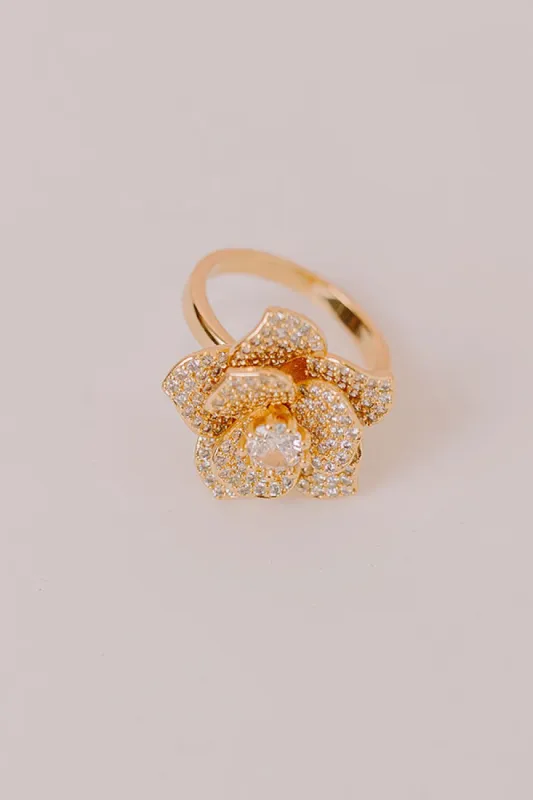 Floral Engagement Ring In Gold sold by Impressions