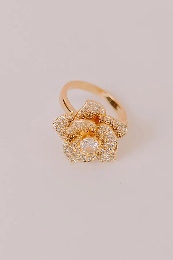 Floral Engagement Ring In Gold sold by Impressions
