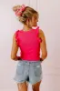 Brunch Ready Ruffle Top In Hot Pink sold by Impressions