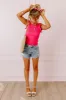 Brunch Ready Ruffle Top In Hot Pink sold by Impressions