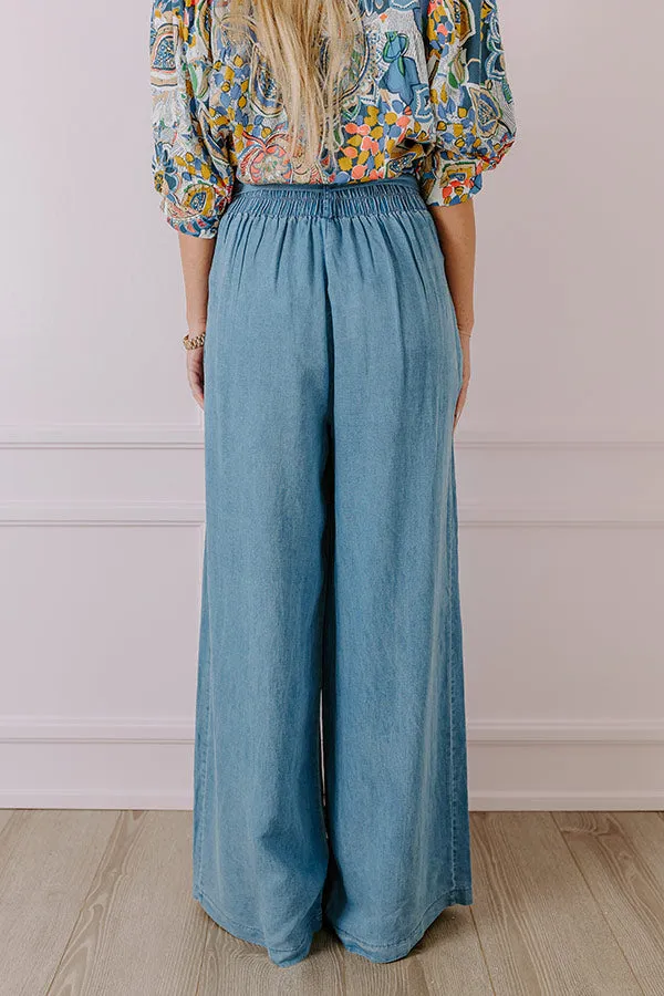 The Serena High Waist Chambray Pants in Medium Wash sold by Impressions product image thumbnail 4