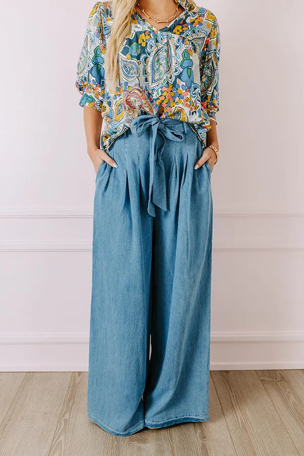 The Serena High Waist Chambray Pants in Medium Wash sold by Impressions product image thumbnail 2