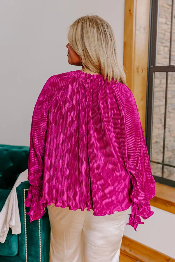 Found Your Love Pleated Top In Berry Curves sold by Impressions product image thumbnail 5