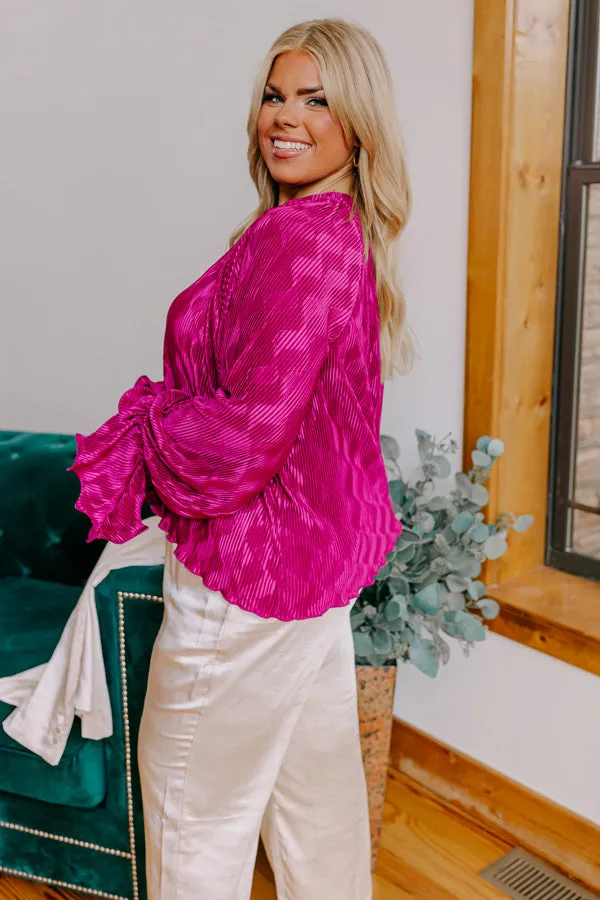 Found Your Love Pleated Top In Berry Curves sold by Impressions product image thumbnail 2