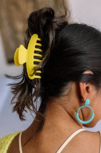 Beach Tripping Hair Claw Clip In Yellow sold by Impressions