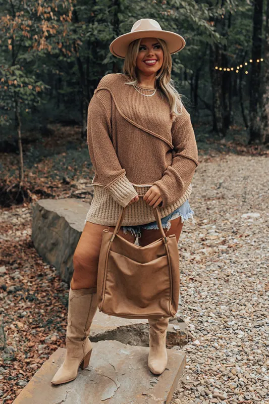 Cozy Darling Knit Sweater in Mocha Curves sold by Impressions