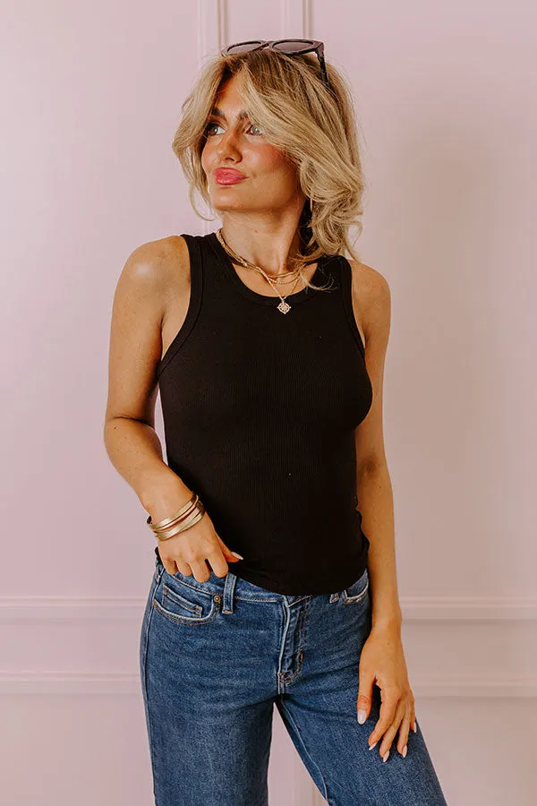 Not Your Basic Ribbed Top In Black sold by Impressions product image thumbnail 3