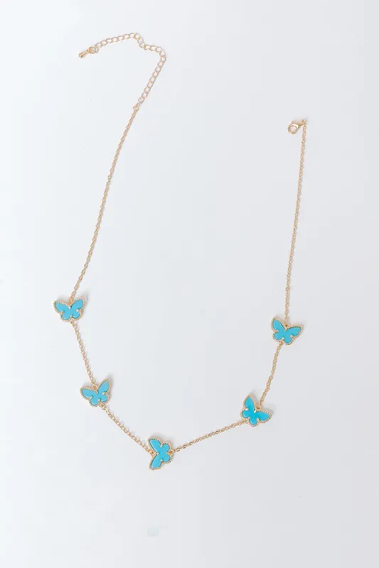 Butterfly Garden Necklace in Turquoise sold by Impressions