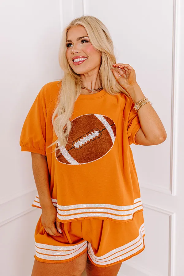 Sideline Social Embroidered Top in Rust Curves sold by Impressions product image thumbnail 3