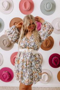 London Tea Floral Babydoll Dress In Sky Blue Curves sold by Impressions