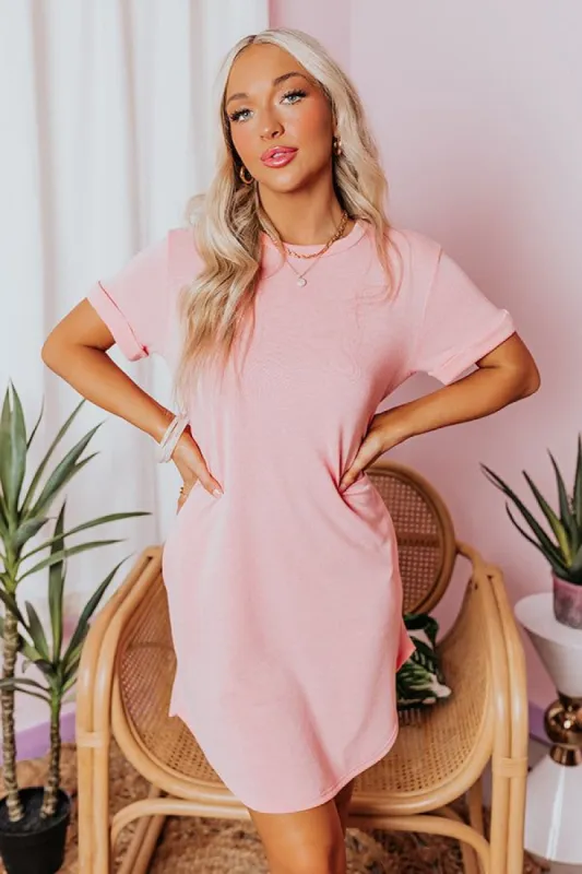 New Adventure T-Shirt Dress In Pink sold by Impressions