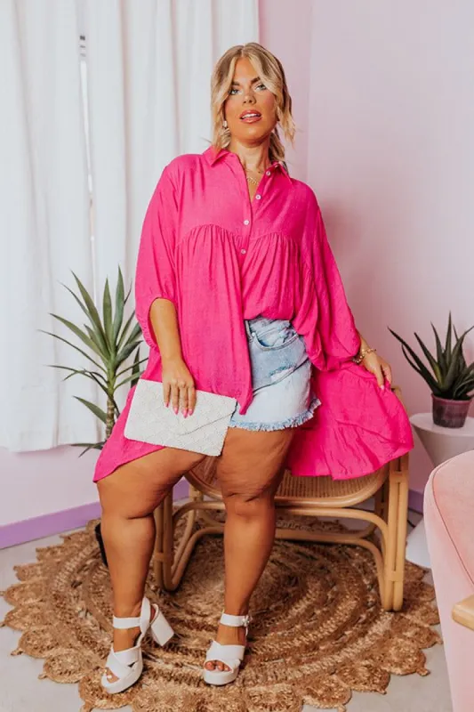 Remarkably Beautiful Shift Tunic In Hot Pink Curves sold by Impressions