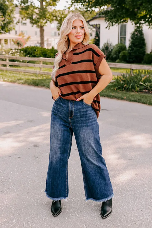 Risen Samantha High Waist Wide Leg Jean in Dark Wash Curves sold by Impressions
