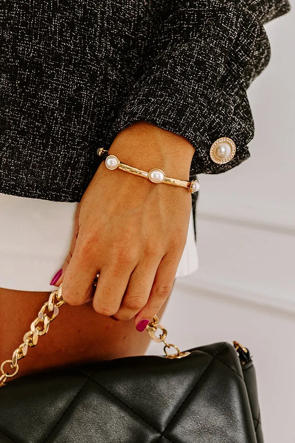 Cocktails And Cheers Stretch Bracelet in Pearl sold by Impressions