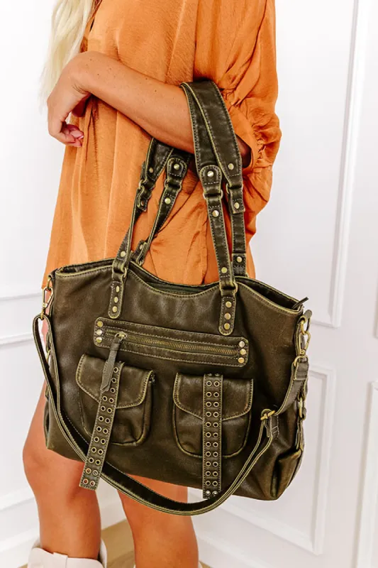 Wisteria Avenue Faux Leather Tote In Martini Olive sold by Impressions