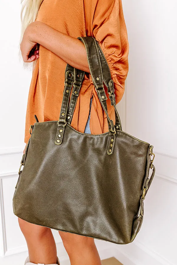 Wisteria Avenue Faux Leather Tote In Martini Olive sold by Impressions product image thumbnail 2