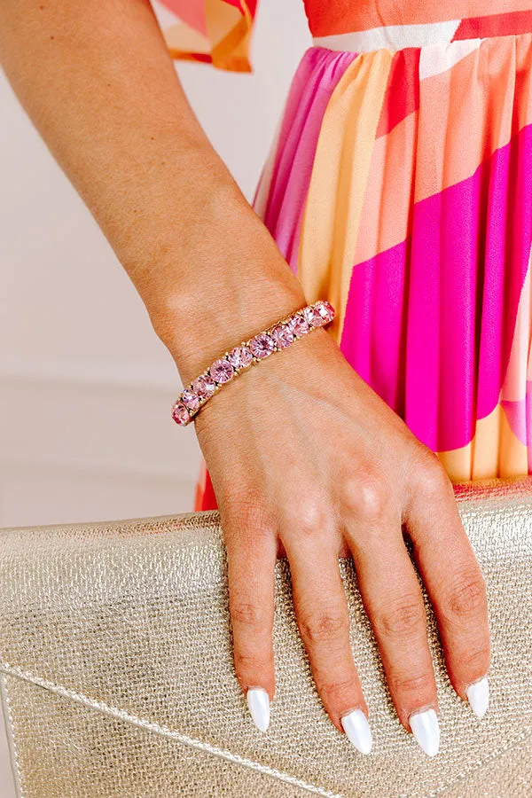 All The Sparkles Stretch Bracelet in Pink sold by Impressions product image thumbnail 4