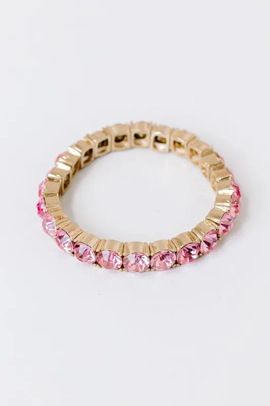 All The Sparkles Stretch Bracelet in Pink sold by Impressions