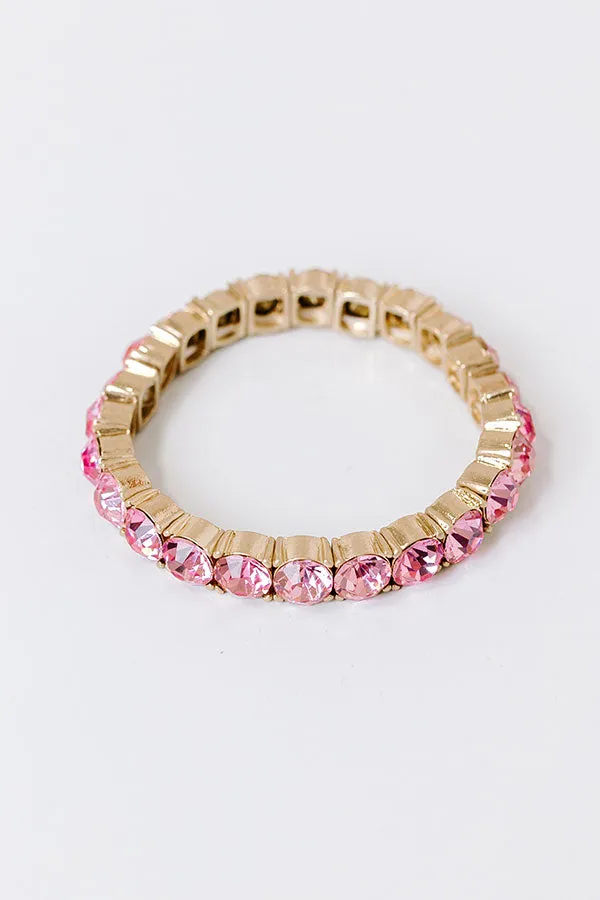 All The Sparkles Stretch Bracelet in Pink sold by Impressions