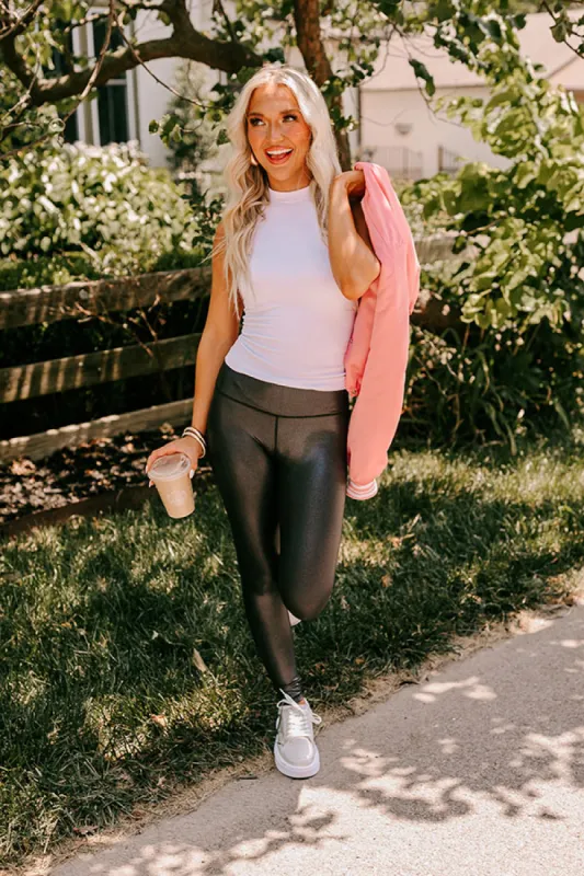 Wine And Weights High Waist Metallic Legging In Black sold by Impressions