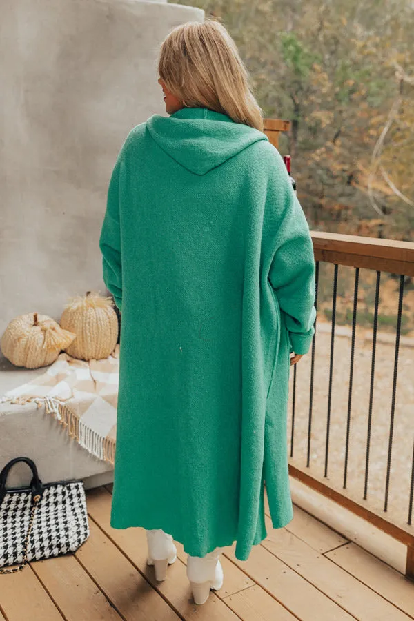 Start The Bonfire Duster Cardigan In Green Curves sold by Impressions product image thumbnail 3