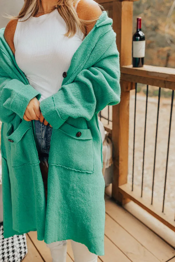 Start The Bonfire Duster Cardigan In Green Curves sold by Impressions product image thumbnail 4