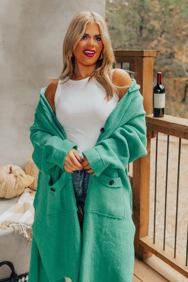 Start The Bonfire Duster Cardigan In Green Curves sold by Impressions product image thumbnail 5