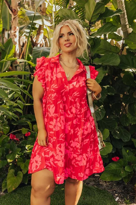 Cabana Date Floral Dress In Red Curves sold by Impressions