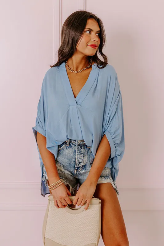 Sun-Kissed Sands Shift Top In Sky Blue sold by Impressions
