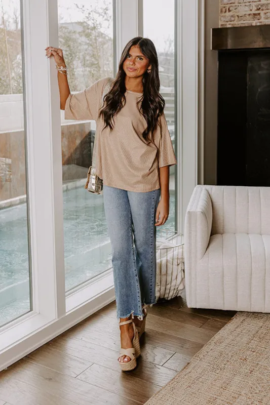 Subtle Shimmer Shift Top in Iced Latte sold by Impressions