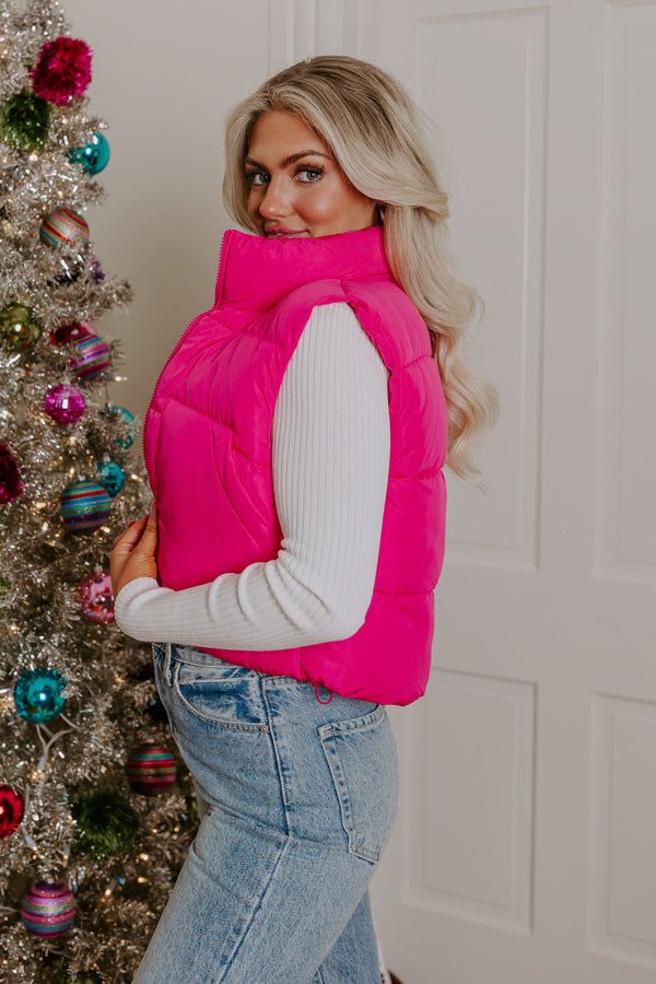 Morning Escape Puffer Vest In Hot Pink sold by Impressions product image thumbnail 4