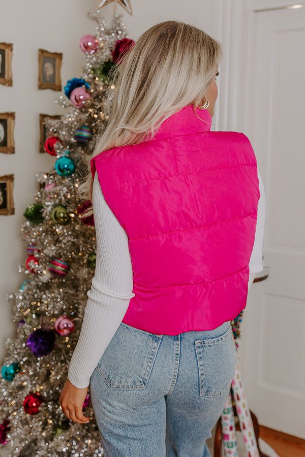 Morning Escape Puffer Vest In Hot Pink sold by Impressions product image thumbnail 5