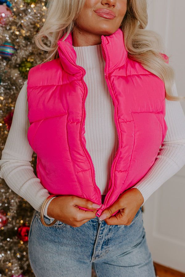 Morning Escape Puffer Vest In Hot Pink sold by Impressions product image thumbnail 2