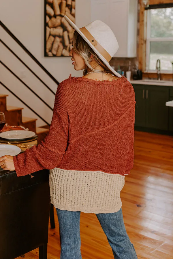 Cozy Darling Knit Sweater in Rust sold by Impressions product image thumbnail 3