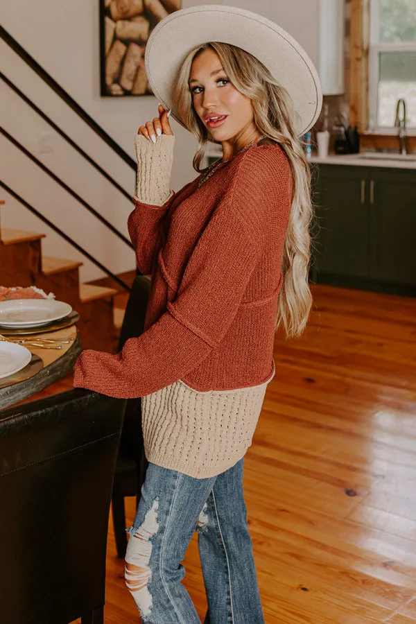 Cozy Darling Knit Sweater in Rust sold by Impressions product image thumbnail 2